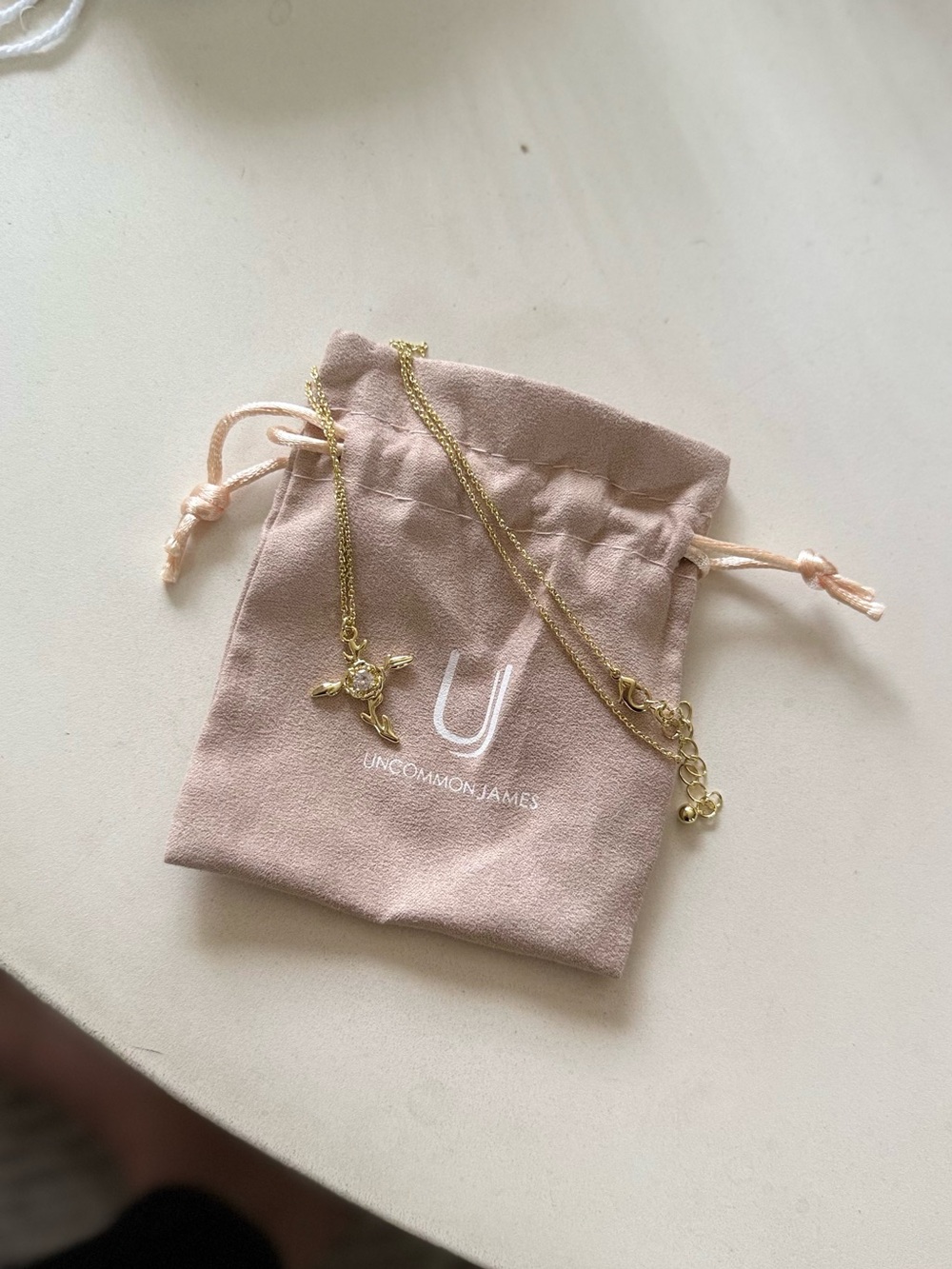 Uncommon James Gold Cross Pendant with Crystal Necklace on Chain